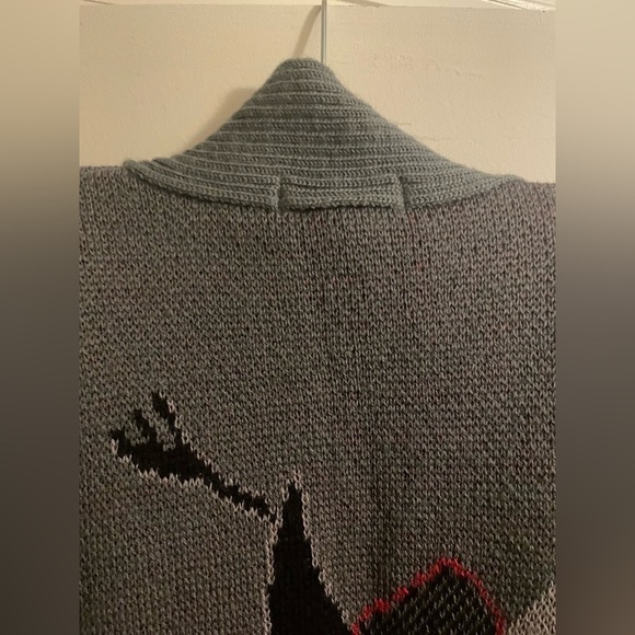 Vintage Camela 100% Wool Open Front Abstract Design Cardigan Sweater Siz… - Picture 12 of 13